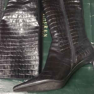 Ralph Lauren leather knee hi boots
